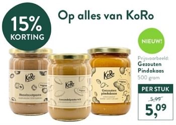 Promoties Gezouten pindakaas - KoRo - Geldig van 05/05/2024 tot 12/05/2024 bij Holland & Barret
