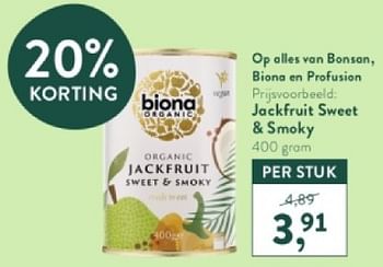 Promotions Jackfruit sweet + smoky - Biona - Valide de 05/05/2024 à 12/05/2024 chez Holland & Barret