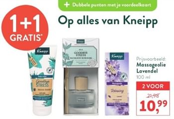 Promotions Massageolie lavendel - Kneipp - Valide de 05/05/2024 à 12/05/2024 chez Holland & Barret