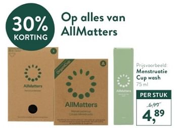 Promotions Menstruatie cup wash - AllMatters - Valide de 05/05/2024 à 12/05/2024 chez Holland & Barret