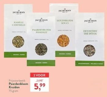 Promotions Poordenbloem kruiden - Jacob Hooy - Valide de 05/05/2024 à 12/05/2024 chez Holland & Barret