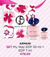 Promoties Armani set my way edp - Armani - Geldig van 06/05/2024 tot 12/05/2024 bij ICI PARIS XL