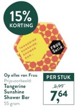 Promoties Tangerine sunshine shower bar - Fruu - Geldig van 05/05/2024 tot 12/05/2024 bij Holland & Barret