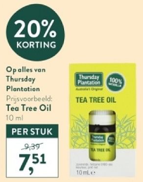 Promotions Tea tree oil - Thursday plantation - Valide de 05/05/2024 à 12/05/2024 chez Holland & Barret