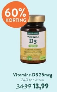 Promotions Vitamine d3 25mcg - Produit maison - Holland & Barrett - Valide de 05/05/2024 à 12/05/2024 chez Holland & Barret