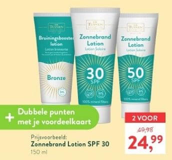 Promotions Zonnebrand lotion spf 30 - De Tuinen - Valide de 05/05/2024 à 12/05/2024 chez Holland & Barret