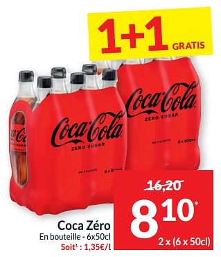 Promoties Coca zéro - Coca Cola - Geldig van 07/05/2024 tot 12/05/2024 bij Intermarche
