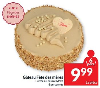 Promotions Gâteau fête des mères crème au beurre moka - Produit maison - Intermarche - Valide de 07/05/2024 à 12/05/2024 chez Intermarche
