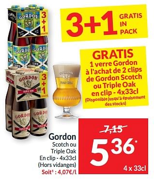 Promoties Gordon scotch ou triple oak - Gordon - Geldig van 07/05/2024 tot 12/05/2024 bij Intermarche