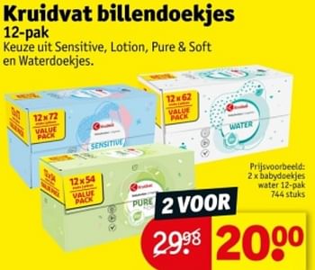 Promoties Babydoekjes water - Huismerk - Kruidvat - Geldig van 07/05/2024 tot 12/05/2024 bij Kruidvat
