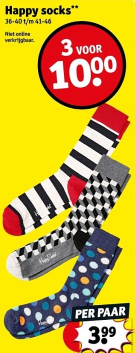 Promotions Happy socks - Produit maison - Kruidvat - Valide de 07/05/2024 à 12/05/2024 chez Kruidvat