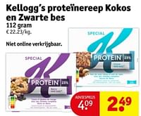 Promoties Kellogg’s proteïnereep kokos en zwarte bes - Kellogg's - Geldig van 07/05/2024 tot 12/05/2024 bij Kruidvat