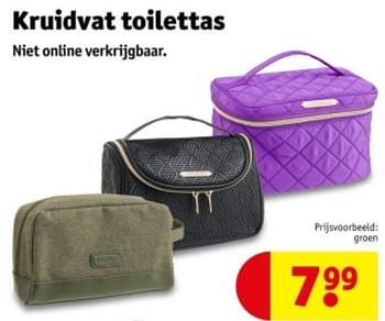 Promotions Kruidvat toilettas groen - Produit maison - Kruidvat - Valide de 07/05/2024 à 12/05/2024 chez Kruidvat