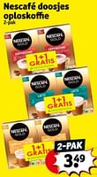 Promoties Nescafé doosjes oploskoffie - Nescafe - Geldig van 07/05/2024 tot 12/05/2024 bij Kruidvat