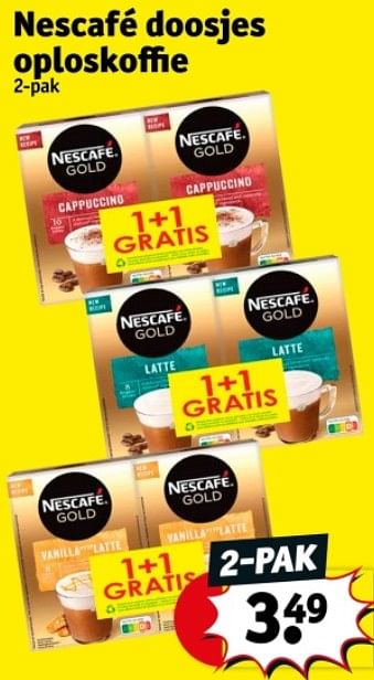 Promotions Nescafé doosjes oploskoffie - Nescafe - Valide de 07/05/2024 à 12/05/2024 chez Kruidvat