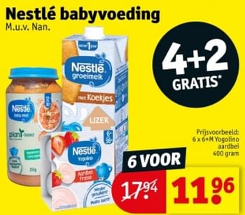 Promotions Nestlé babyvoeding yogolino aardbei - Nestlé - Valide de 07/05/2024 à 12/05/2024 chez Kruidvat