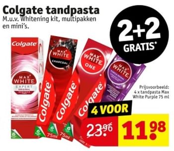 Promotions Tandpasta max white purple - Colgate - Valide de 07/05/2024 à 12/05/2024 chez Kruidvat