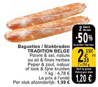 Promotions Baguettes - stokbroden tradition belge - Produit maison - Cora - Valide de 07/05/2024 à 13/05/2024 chez Cora