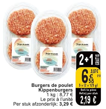 Promotions Burgers de poulet kippenburgers - Produit maison - Cora - Valide de 07/05/2024 à 13/05/2024 chez Cora