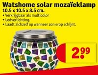 Promoties Watshome solar mozaïeklamp - Watshome - Geldig van 07/05/2024 tot 12/05/2024 bij Kruidvat