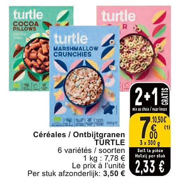 Promotions Céréales - ontbijtgranen turtle - Turtle  - Valide de 07/05/2024 à 13/05/2024 chez Cora