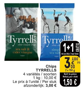 Promoties Chips tyrrells - Tyrrells - Geldig van 07/05/2024 tot 13/05/2024 bij Cora