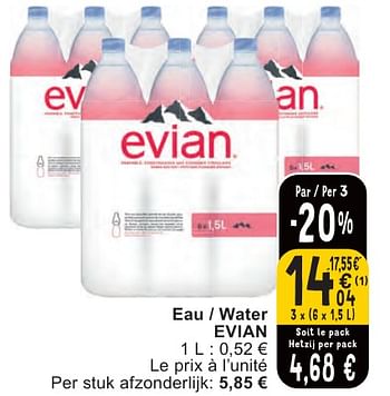 Promotions Eau - water evian - Evian - Valide de 07/05/2024 à 13/05/2024 chez Cora