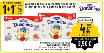 Promoties Fromage frais - verse kaas danone danonino - Danone - Geldig van 07/05/2024 tot 13/05/2024 bij Cora
