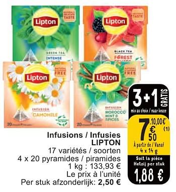 Promotions Infusions - infusies lipton - Lipton - Valide de 07/05/2024 à 13/05/2024 chez Cora