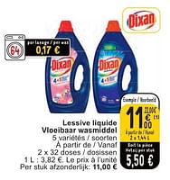 Promotions Lessive liquide vloeibaar wasmiddel - Dixan - Valide de 07/05/2024 à 13/05/2024 chez Cora