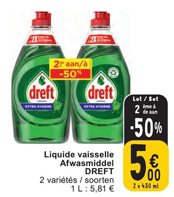 Promoties Liquide vaisselle afwasmiddel dreft - Dreft - Geldig van 07/05/2024 tot 13/05/2024 bij Cora