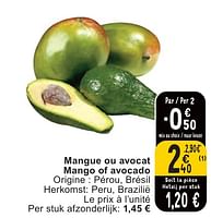 Promotions Mangue ou avocat mango of avocado - Produit maison - Cora - Valide de 07/05/2024 à 13/05/2024 chez Cora