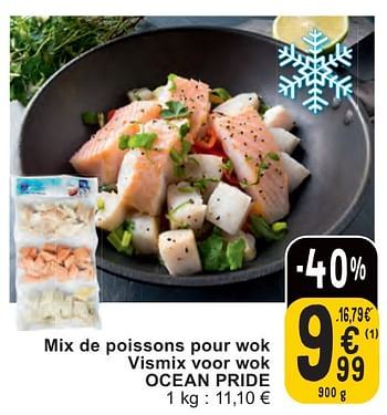 Promoties Mix de poissons pour wok vismix voor wok ocean pride - Ocean Pride - Geldig van 07/05/2024 tot 13/05/2024 bij Cora