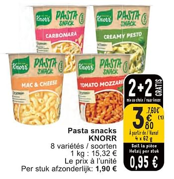 Promotions Pasta snacks knorr - Knorr - Valide de 07/05/2024 à 13/05/2024 chez Cora