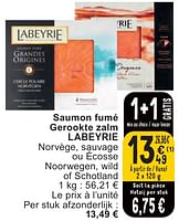 Promotions Saumon fumé gerookte zalm labeyrie - Labeyrie - Valide de 07/05/2024 à 13/05/2024 chez Cora