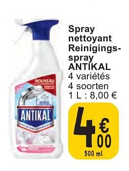 Promotions Spray nettoyant reinigingsspray antikal - Antikal - Valide de 07/05/2024 à 13/05/2024 chez Cora