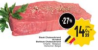 Promotions Steak chateaubriand de boeuf biefstuk chateaubriand - Produit maison - Cora - Valide de 07/05/2024 à 13/05/2024 chez Cora