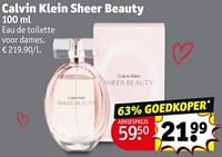 Promoties Calvin klein sheer beauty edt - Calvin Klein - Geldig van 07/05/2024 tot 12/05/2024 bij Kruidvat
