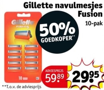Promotions Gillette navulmesjes fusion - Gillette - Valide de 07/05/2024 à 12/05/2024 chez Kruidvat