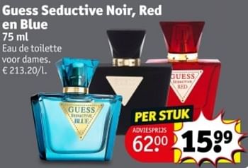 Promoties Guess seductive noir, red en blue edt - Guess - Geldig van 07/05/2024 tot 12/05/2024 bij Kruidvat