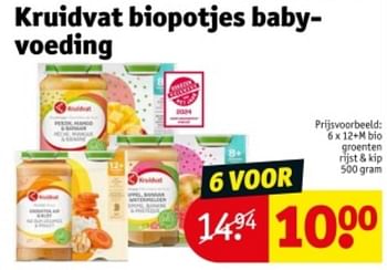 Promotions Kruidvat biopotjes babyvoeding bio groenten rijst + kip - Produit maison - Kruidvat - Valide de 07/05/2024 à 12/05/2024 chez Kruidvat