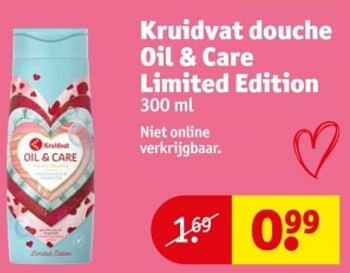 Promotions Kruidvat douche oil + care limited edition - Produit maison - Kruidvat - Valide de 07/05/2024 à 12/05/2024 chez Kruidvat