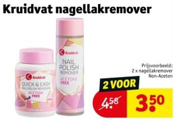 Promotions Nagellakremover non-aceton - Produit maison - Kruidvat - Valide de 07/05/2024 à 12/05/2024 chez Kruidvat