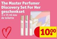 Promoties The master perfumer discovery set for her geschenkset - The Master Perfumer - Geldig van 07/05/2024 tot 12/05/2024 bij Kruidvat