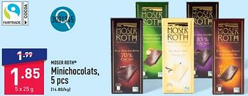 Promoties Minichocolats - Moser Roth - Geldig van 13/05/2024 tot 19/05/2024 bij Aldi