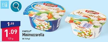 Promoties Minimozzarella - D'Antelli - Geldig van 13/05/2024 tot 19/05/2024 bij Aldi