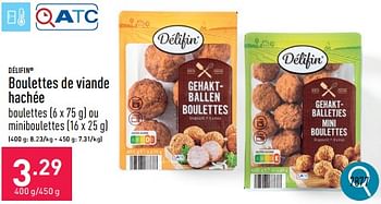 Promoties Boulettes de viande hachée - Delifin - Geldig van 13/05/2024 tot 19/05/2024 bij Aldi