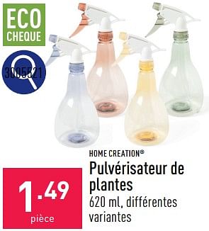 Promoties Pulvérisateur de plantes - HOME CREATION - Geldig van 13/05/2024 tot 19/05/2024 bij Aldi