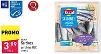 Promotions Sardines - Escal - Valide de 13/05/2024 à 19/05/2024 chez Aldi