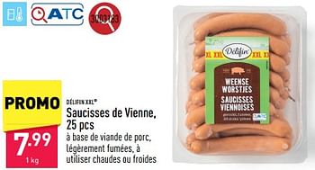 Promotions Saucisses de vienne - Delifin - Valide de 13/05/2024 à 19/05/2024 chez Aldi